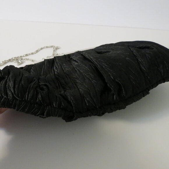 Neiman Marcus ruched black evening handbag - Picture 15 of 16